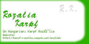 rozalia karpf business card